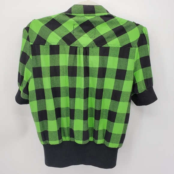 Iris Basic USA | Plaid Short Jacket | Green/Black - Picture 3 of 3